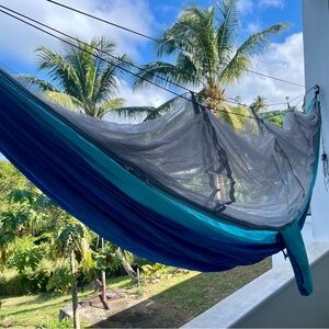 Camping hammock with mosquito net